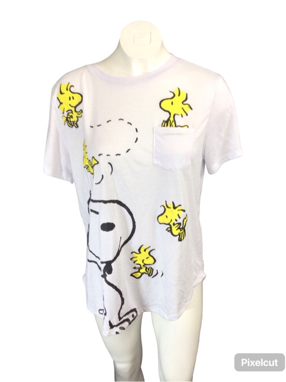 Peanuts White and Light Purple Graphic Top
